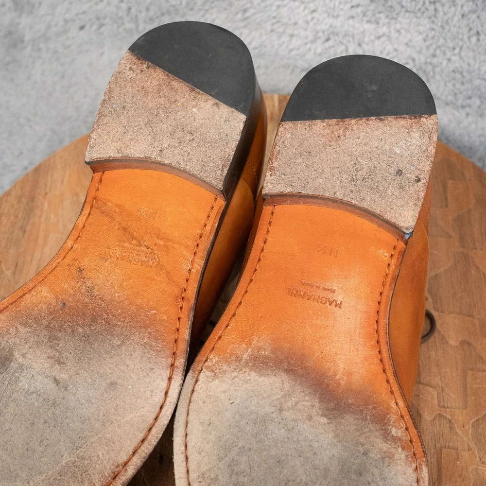 Magnanni Saffron Cuero 15959 Cap Toe Leather Dress Oxford Cigar Brown Sz 11.5 M